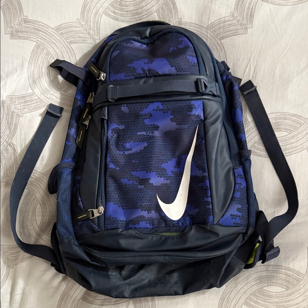 Nike Blue Camo Backpack with White Swoosh
